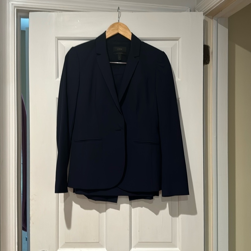 J. Crew Navy Skirt Suit